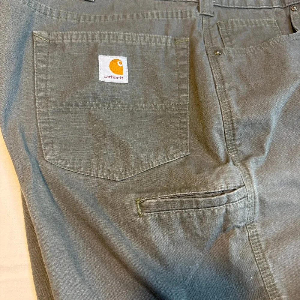 Vintage Carhartt Men Ripstop Shorts‎ Green Gorpcore Workwear Utility 42 Outdoor